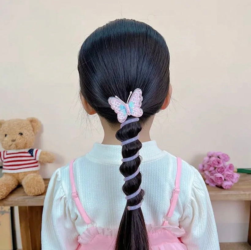 Colorful Butterfly Spiral Hair Tie