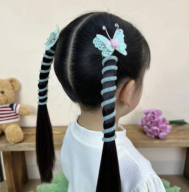 Colorful Butterfly Spiral Hair Tie