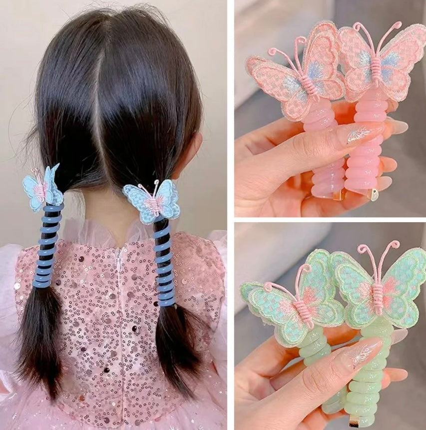 Colorful Butterfly Spiral Hair Tie