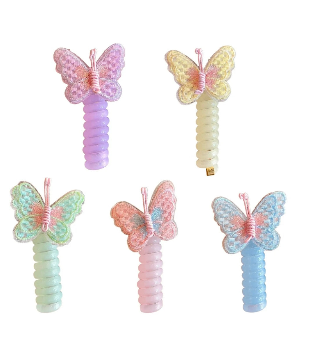 Colorful Butterfly Spiral Hair Tie