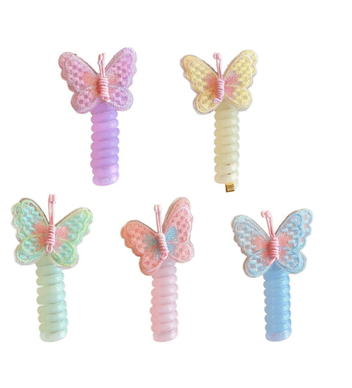 Colorful Butterfly Spiral Hair Tie