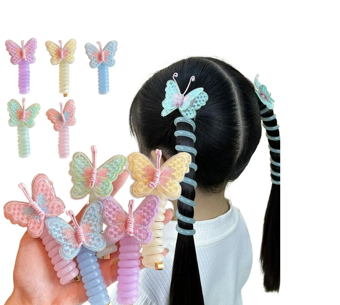 Colorful Butterfly Spiral Hair Tie