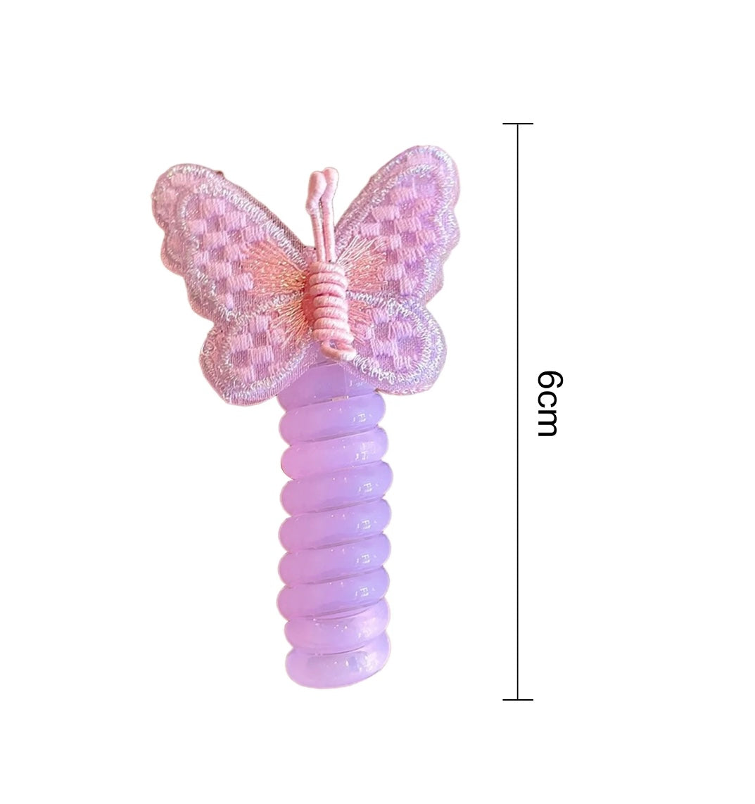 Colorful Butterfly Spiral Hair Tie