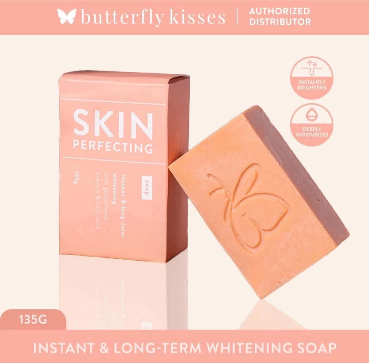 The Butterfly Kisses Instant & Long-Term Whitening Soap is a coconut oil